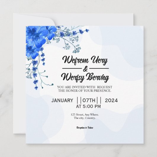 Vektor der Blumenzausdruckskarte Einladung (Vorderseite)