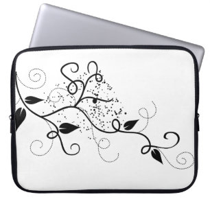 Vektor-Efeu-Wirbelzweig Mädchen-chic floral Natur Laptopschutzhülle