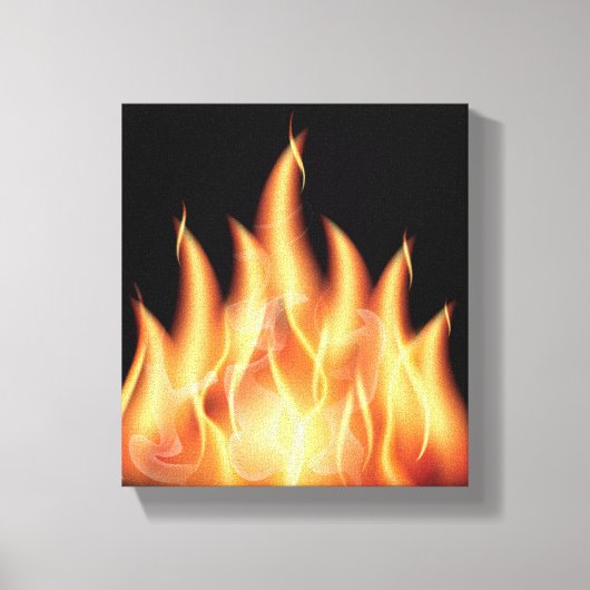 Vektor-Flammen1- WARME FLAMMEN, DIE SCHWARZE ORANG Leinwanddruck (Vorderseite)