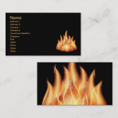 Vektor-Flammen1- WARME FLAMMEN, DIE SCHWARZE ORANG Visitenkarte (Vorne/Hinten)