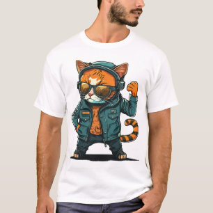 Vektor-Katzen-Charakter-T-Shirt T-Shirt