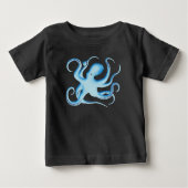 Vektor-Silhouette des Blauen Oktopus Baby T-shirt (Vorderseite)