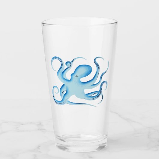 Vektor-Silhouette des Blauen Oktopus Glas (Vorderseite)