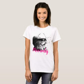 Vektorbild-Katze mit Cowboyhut Meowdy T-Shirt (Vorne ganz)