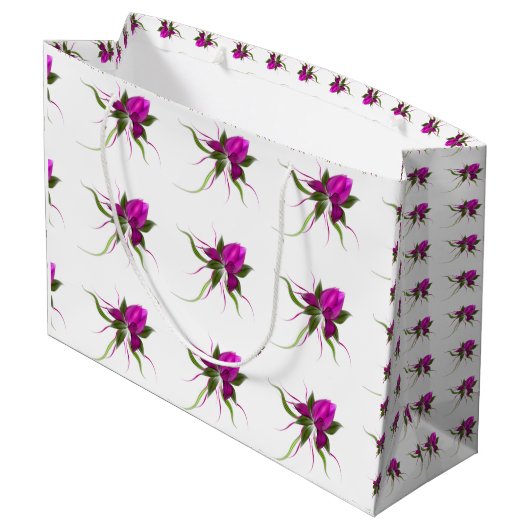 VektorBlume deckte große Geschenk-Tasche mit Geschenktüte (Rückseite Schrägansicht)