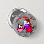 VektorCartoon-Vögel mit Text Liebe-Lachen leben Button (Vorne & Hinten)