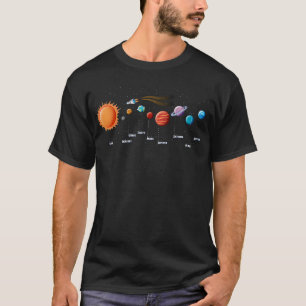 Vektordesign des Sonnensystems T-Shirt