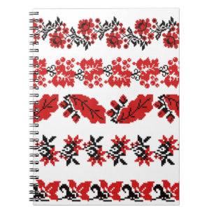 Vektoren ukrainisches Schema Muster Kit Notizblock