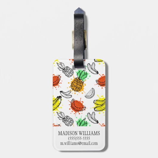 Vektorgraphik-nahtloses Muster Gepäckanhänger (Rückseite vertikal)