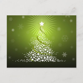 Vektorgrüner Weihnachtsbaum Feiertagspostkarte