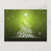 Vektorgrüner Weihnachtsbaum Feiertagspostkarte (Vorderseite)