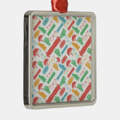 Vektorhintergrund für Zusätze für longboarders Silbernes Ornament (Rechts)