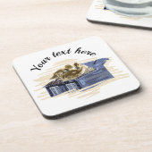 Vektorillustration einer Entenfamilie Getränkeuntersetzer (Linke Seite)