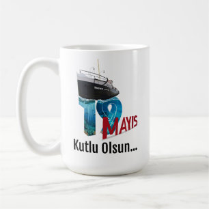 Vektorillustrationsposter-Design vom 19. Mai Kaffeetasse