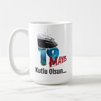 Vektorillustrationsposter-Design vom 19. Mai Kaffeetasse