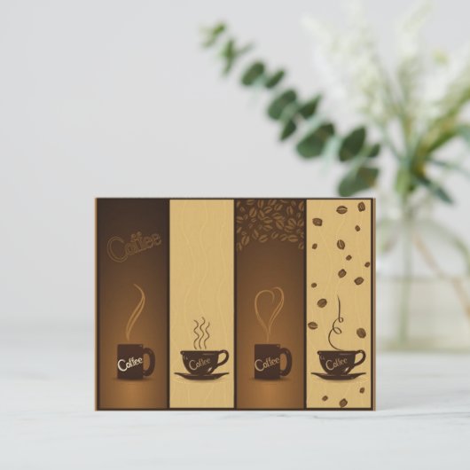 Vektorkaffeebanner Postkarte (Stehend Vorderseite)