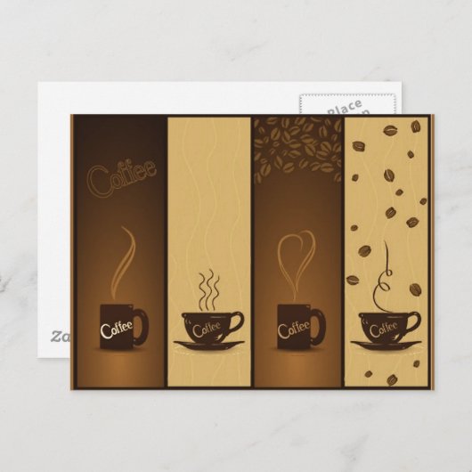 Vektorkaffeebanner Postkarte (Vorne/Hinten)
