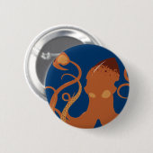 Vektorriesiger Tintenfisch-Knopf Button (Vorne & Hinten)
