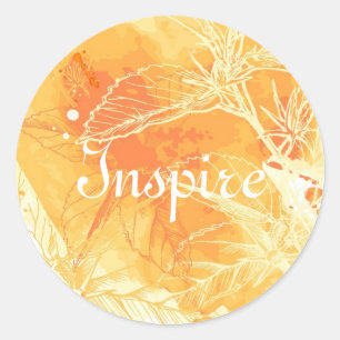 Vektorwatercolor-Hintergrund u. tropische Blumen Runder Aufkleber