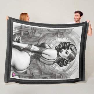 Velaria Retro Age Button Up Girl Portrait Fleecedecke