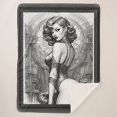 Velaria Retro Age Button Up Girl Portrait Sherpadecke (Vorderseite)