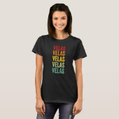 Velas Krypto Regenbogen Text T-Shirt (Vorne ganz)