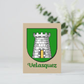 Velasquez Familie Heraldic Shield Postkarte (Stehend Vorderseite)