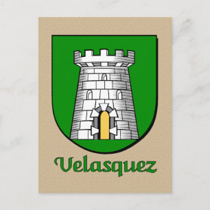 Velasquez Familie Heraldic Shield Postkarte