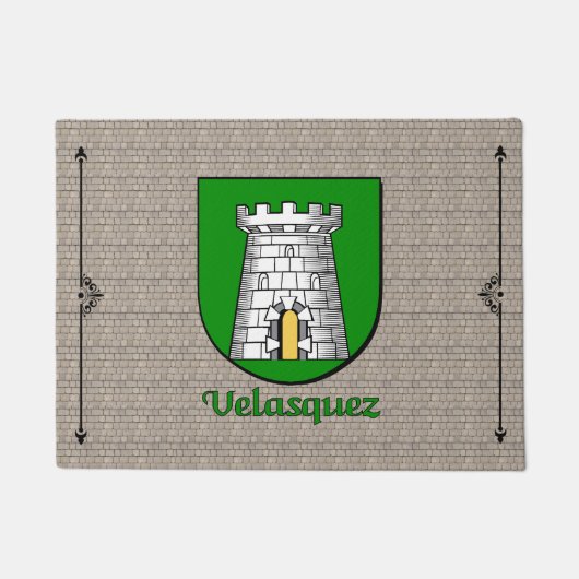 Velasquez Historischer Schild auf Kobblestone Fußmatte (Vorderseite)
