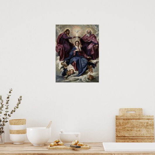 Velázquez - Die Krönung unserer Frau 1635 Poster (Küche)
