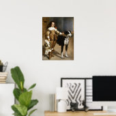 Velázquez - ein Narr mit einem Hund 1650 Poster (Heimbüro)