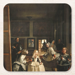 VELAZQUEZ - Las Meninas 1656 Rechteckiger Pappuntersetzer