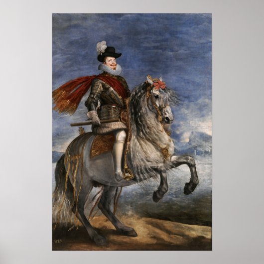 Velázquez - Reittier Philip III 1631 Poster (Vorne)