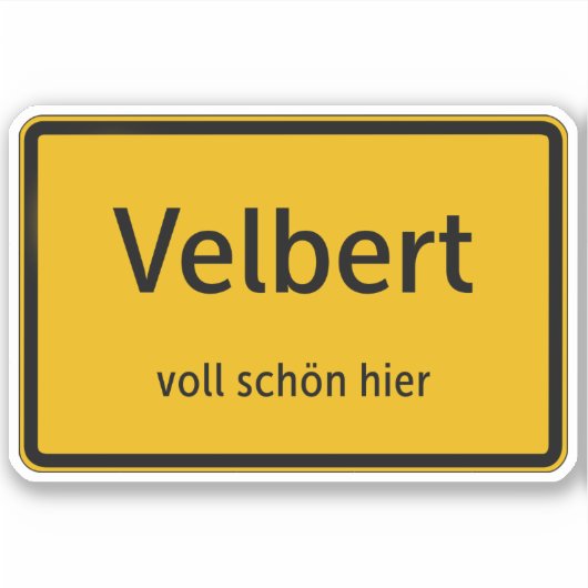 Velbert Aufkleber Sticker Autoaufkleber (Vorderseite)