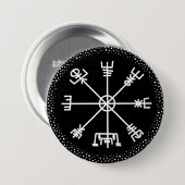 Veldismagn Antikes isländisches Schutzsymbol Button (Vorne & Hinten)