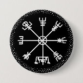 Veldismagn Antikes isländisches Schutzsymbol Button (Vorderseite)