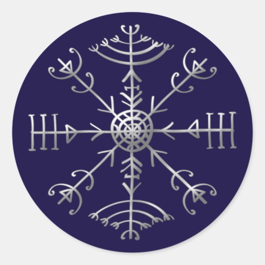 Veldismagn, Island, Schutz, Rune, Magie Runder Aufkleber (Vorderseite)