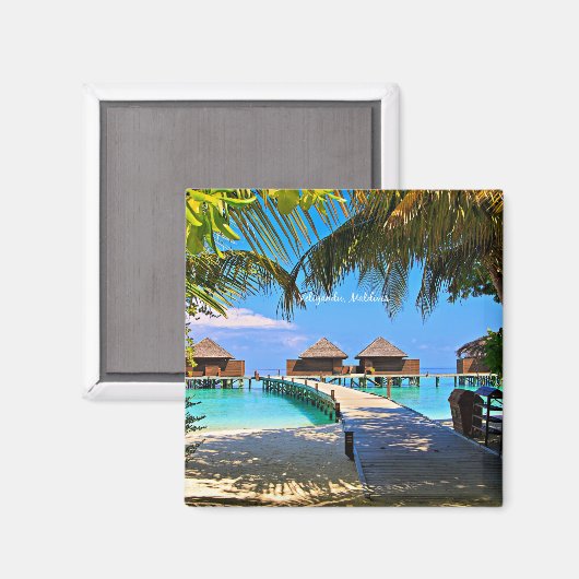 Veligandu, tropische Malediven Magnet (Vorderseite/Rückseite)