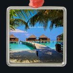 Veligandu, tropische Malediven, Ornament Aus Metall<br><div class="desc">Veligandu,  tropische Landschaftsfotos der Malediven,  Sake-Ornament</div>