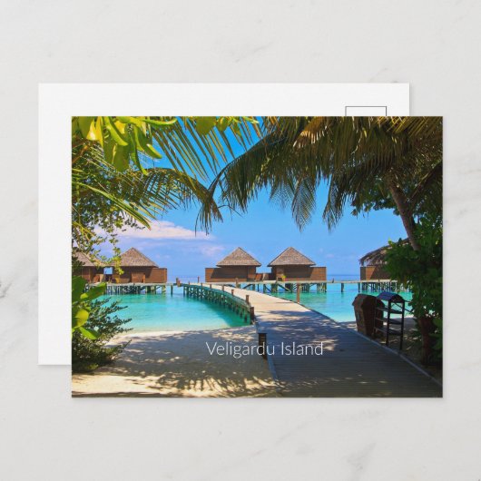 Veligardu Island, Malediven Postkarte (Vorne/Hinten)