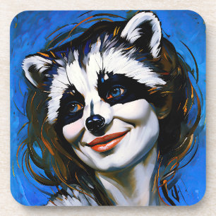 "Velka Teyani" flüstert Raccoon Trickster Getränkeuntersetzer