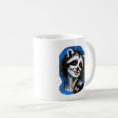 "Velka Teyani" flüstert Raccoon Trickster Kaffeetasse (VorderseiteRechts)