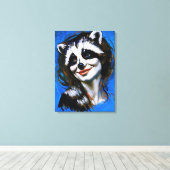 "Velka Teyani" flüstert Raccoon Trickster Leinwanddruck (Insitu (Holzboden))