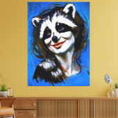 "Velka Teyani" flüstert Raccoon Trickster Leinwanddruck (Insitu (Wohnzimmer))