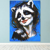 "Velka Teyani" flüstert Raccoon Trickster Leinwanddruck (Insitu (Holzboden))