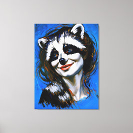 "Velka Teyani" flüstert Raccoon Trickster Leinwanddruck