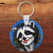 "Velka Teyani" flüstert Raccoon Trickster Schlüsselanhänger (Rückseite)