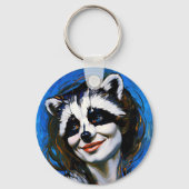 "Velka Teyani" flüstert Raccoon Trickster Schlüsselanhänger (Rückseite)