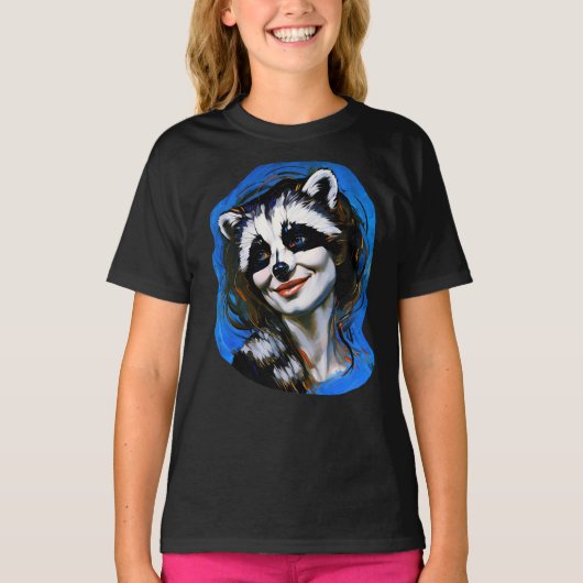 "Velka Teyani" flüstert Raccoon Trickster T-Shirt (Vorderseite)