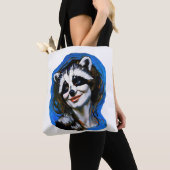 "Velka Teyani" flüstert Raccoon Trickster Tasche (Von Nahem)